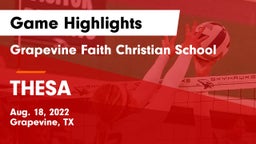 Grapevine Faith Christian School vs THESA Game Highlights - Aug. 18, 2022