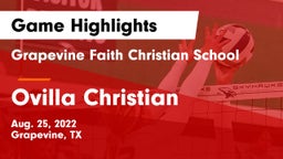 Grapevine Faith Christian School vs Ovilla Christian  Game Highlights - Aug. 25, 2022