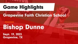 Grapevine Faith Christian School vs Bishop Dunne Game Highlights - Sept. 19, 2023