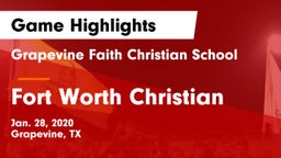 Grapevine Faith Christian School vs Fort Worth Christian Game Highlights - Jan. 28, 2020