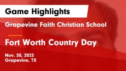 Grapevine Faith Christian School vs Fort Worth Country Day  Game Highlights - Nov. 30, 2023