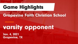Grapevine Faith Christian School vs varsity opponent Game Highlights - Jan. 4, 2021