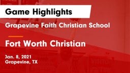 Grapevine Faith Christian School vs Fort Worth Christian  Game Highlights - Jan. 8, 2021