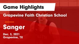 Grapevine Faith Christian School vs Sanger  Game Highlights - Dec. 3, 2021