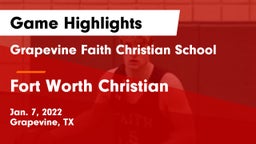 Grapevine Faith Christian School vs Fort Worth Christian  Game Highlights - Jan. 7, 2022