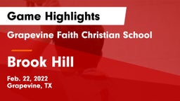 Grapevine Faith Christian School vs Brook Hill   Game Highlights - Feb. 22, 2022