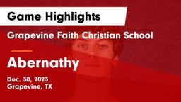 Grapevine Faith Christian School vs Abernathy  Game Highlights - Dec. 30, 2023