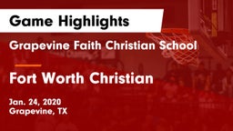 Grapevine Faith Christian School vs Fort Worth Christian  Game Highlights - Jan. 24, 2020
