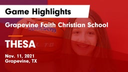 Grapevine Faith Christian School vs THESA Game Highlights - Nov. 11, 2021
