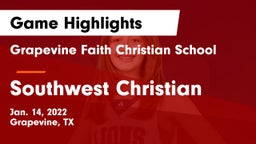 Grapevine Faith Christian School vs Southwest Christian Game Highlights - Jan. 14, 2022