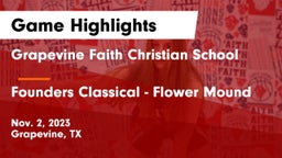 Grapevine Faith Christian School vs Founders Classical - Flower Mound Game Highlights - Nov. 2, 2023