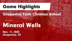Grapevine Faith Christian School vs Mineral Wells  Game Highlights - Nov. 11, 2023