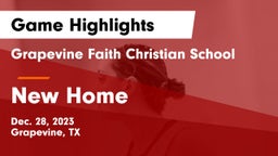 Grapevine Faith Christian School vs New Home  Game Highlights - Dec. 28, 2023