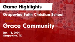 Grapevine Faith Christian School vs Grace Community  Game Highlights - Jan. 18, 2024