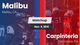 Matchup: Malibu  vs. Carpinteria  2016