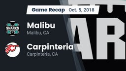 Recap: Malibu  vs. Carpinteria  2018