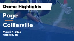 Page  vs Collierville  Game Highlights - March 4, 2023