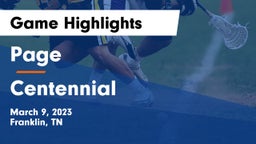 Page  vs Centennial   Game Highlights - March 9, 2023
