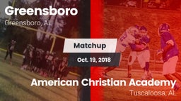 Matchup: Greensboro vs. American Christian Academy  2018