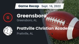Recap: Greensboro  vs. Prattville Christian Academy  2022