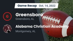 Recap: Greensboro  vs. Alabama Christian Academy  2022