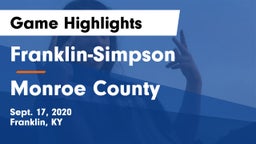 Franklin-Simpson  vs Monroe County  Game Highlights - Sept. 17, 2020