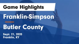 Franklin-Simpson  vs Butler County  Game Highlights - Sept. 21, 2020