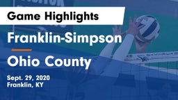 Franklin-Simpson  vs Ohio County  Game Highlights - Sept. 29, 2020