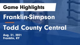 Franklin-Simpson  vs Todd County Central  Game Highlights - Aug. 31, 2021