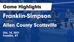 Franklin-Simpson  vs Allen County Scottsville  Game Highlights - Oct. 14, 2021