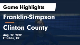 Franklin-Simpson  vs Clinton County  Game Highlights - Aug. 22, 2022