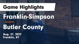 Franklin-Simpson  vs Butler County  Game Highlights - Aug. 27, 2022