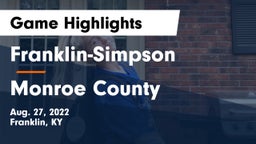 Franklin-Simpson  vs Monroe County  Game Highlights - Aug. 27, 2022