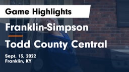 Franklin-Simpson  vs Todd County Central  Game Highlights - Sept. 13, 2022