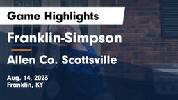 Franklin-Simpson  vs Allen Co. Scottsville Game Highlights - Aug. 14, 2023