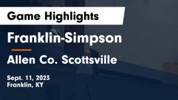 Franklin-Simpson  vs Allen Co. Scottsville Game Highlights - Sept. 11, 2023