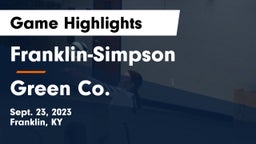 Franklin-Simpson  vs Green Co. Game Highlights - Sept. 23, 2023