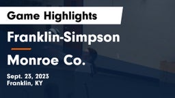 Franklin-Simpson  vs Monroe Co. Game Highlights - Sept. 23, 2023