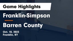 Franklin-Simpson  vs Barren County Game Highlights - Oct. 10, 2023