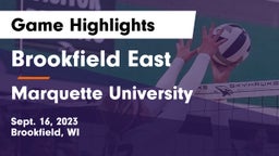 Brookfield East  vs Marquette University  Game Highlights - Sept. 16, 2023