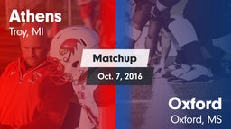 Matchup: Athens vs. Oxford  2016