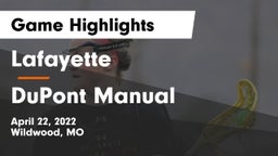 Lafayette  vs DuPont Manual  Game Highlights - April 22, 2022