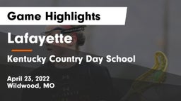 Lafayette  vs Kentucky Country Day School Game Highlights - April 23, 2022