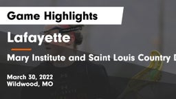 Lafayette  vs Mary Institute and Saint Louis Country Day School Game Highlights - March 30, 2022