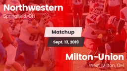 Matchup: Northwestern vs. Milton-Union  2019