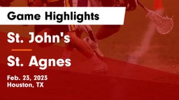 St. John's  vs St. Agnes Game Highlights - Feb. 23, 2023