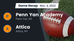 Recap: Penn Yan Academy  vs. Attica  2022