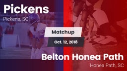 Matchup: Pickens vs. Belton Honea Path  2018