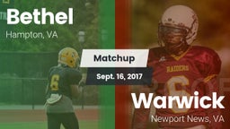 Matchup: Bethel vs. Warwick  2017