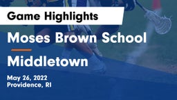 Moses Brown School vs Middletown  Game Highlights - May 26, 2022
